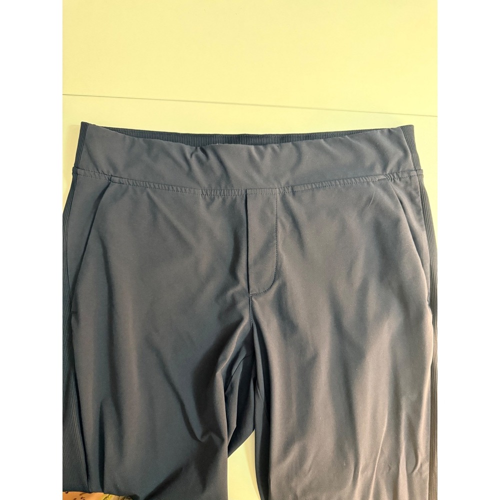 Athleta Womens Brooklyn Jogger Track Pants Navy Blue Ribbed Side Panel Size 4 - Picture 2 of 10